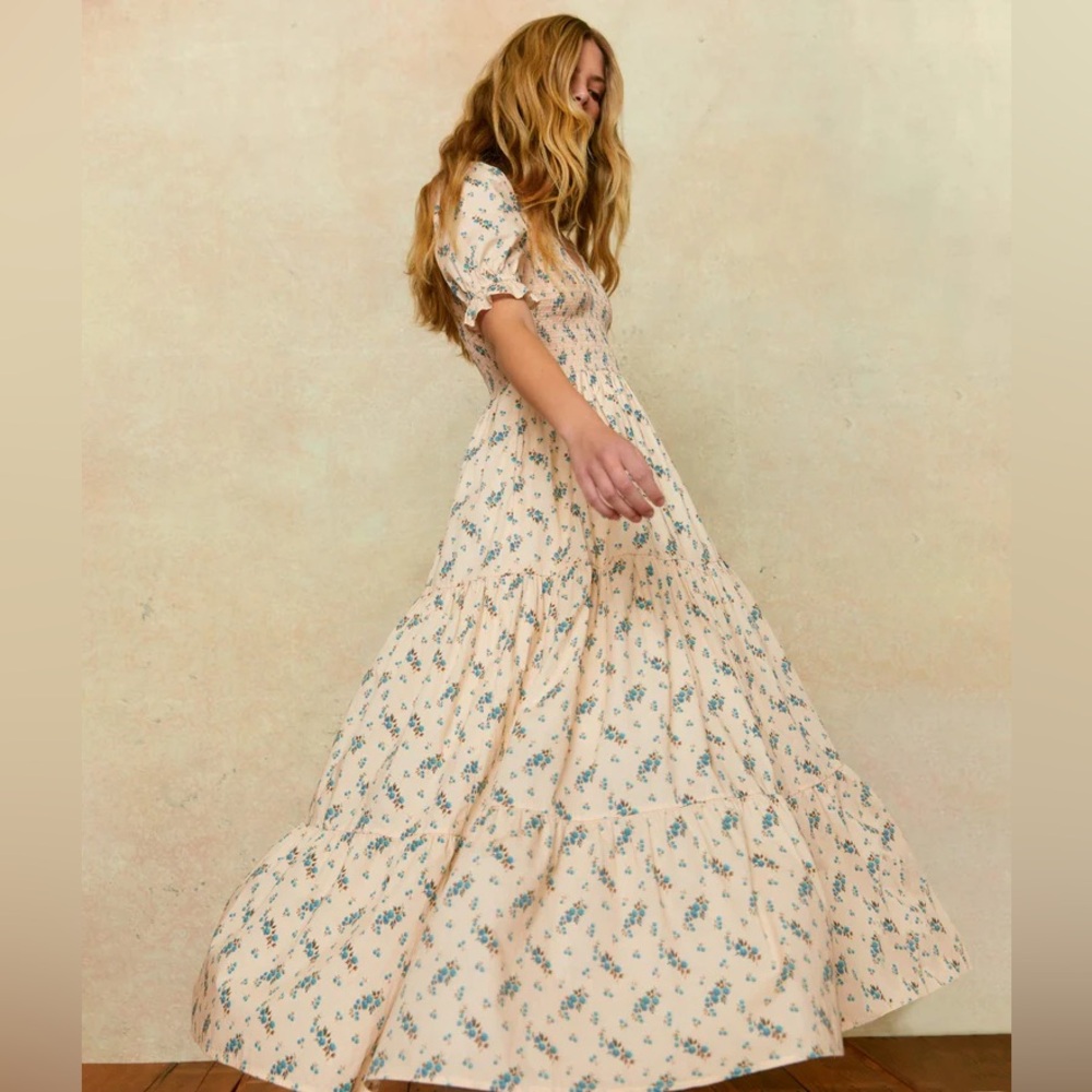 $348 Christy Dawn The Brooklyn Dress in Mums Ditsy Cream S